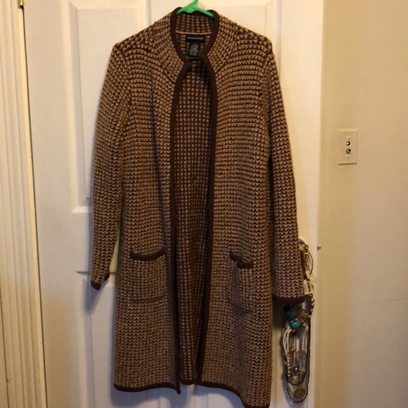 Sutton Studio Jackets & Blazers - Brown long wool cardigan XL
